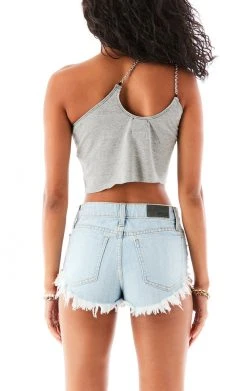 FURST OF A KIND VINTAGE ONE SHOULDER DOUBLE CHAIN STRAP TANK