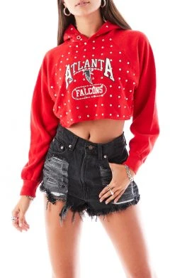 FURST OF A KIND VINTAGE RHINESTONE CROPPED HOODIE