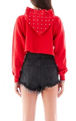 FURST OF A KIND VINTAGE RHINESTONE CROPPED HOODIE