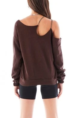 FURST OF A KIND SALE VINTAGE ONE SHOULDER DOUBLE CHAIN SWEATSHIRT