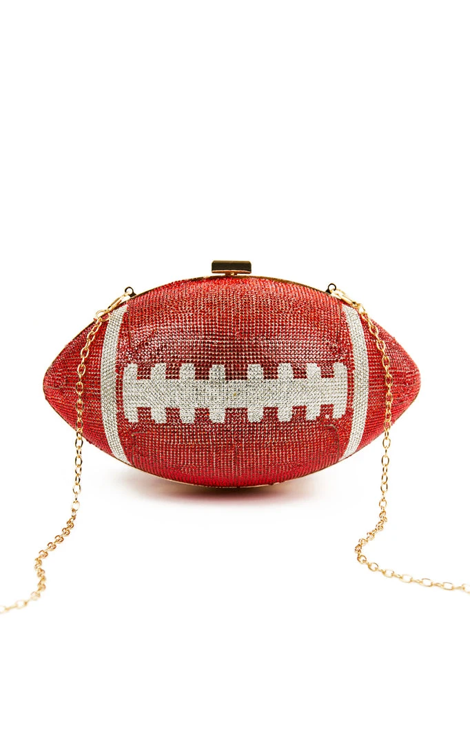 LOVE, MAR RHINESTONE FOOTBALL PURSE VINTAGE NFL 3 LOVE, MAR RHINESTONE FOOTBALL PURSE VINTAGE NFL