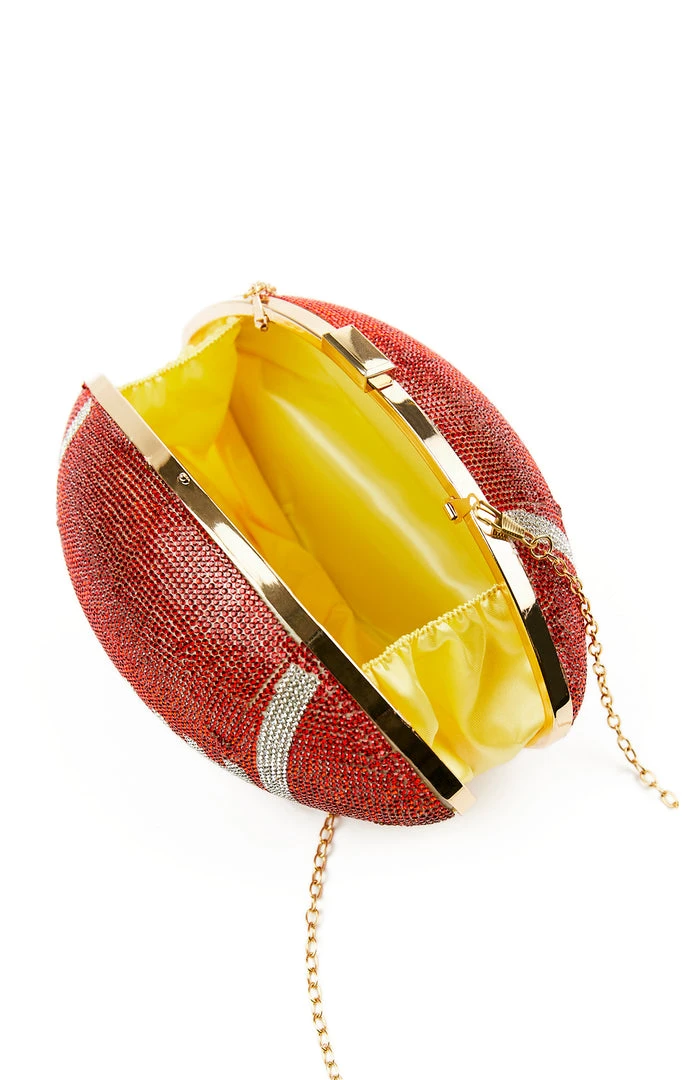 LOVE, MAR RHINESTONE FOOTBALL PURSE VINTAGE NFL 5 LOVE, MAR RHINESTONE FOOTBALL PURSE VINTAGE NFL