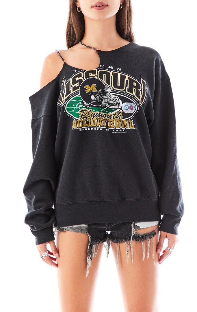 FURST OF A KIND VINTAGE ONE SHOULDER DOUBLE CHAIN SWEATSHIRT 3 FURST OF A KIND VINTAGE ONE SHOULDER DOUBLE CHAIN SWEATSHIRT