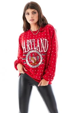 FURST OF A KIND VINTAGE ALLOVER RHINESTONE SWEATSHIRT