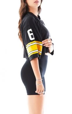 FURST OF A KIND SALE VINTAGE SPLICED JERSEY CROPPED SWEATSHIRT