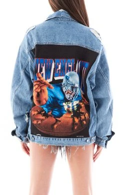 FURST OF A KIND VINTAGE NFL VINTAGE SWEATSHIRT BACK DENIM JACKET