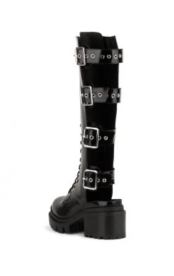 JEFFREY CAMPBELL TANK-GRL LUG BOTTOM KNEE HIGH BOOT SALE