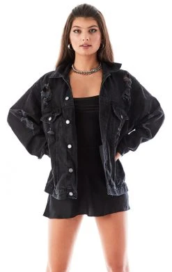 FURST OF A KIND VINTAGE DENIM JACKETS VINTAGE GRAPHIC BACK INSERT DENIM JACKET