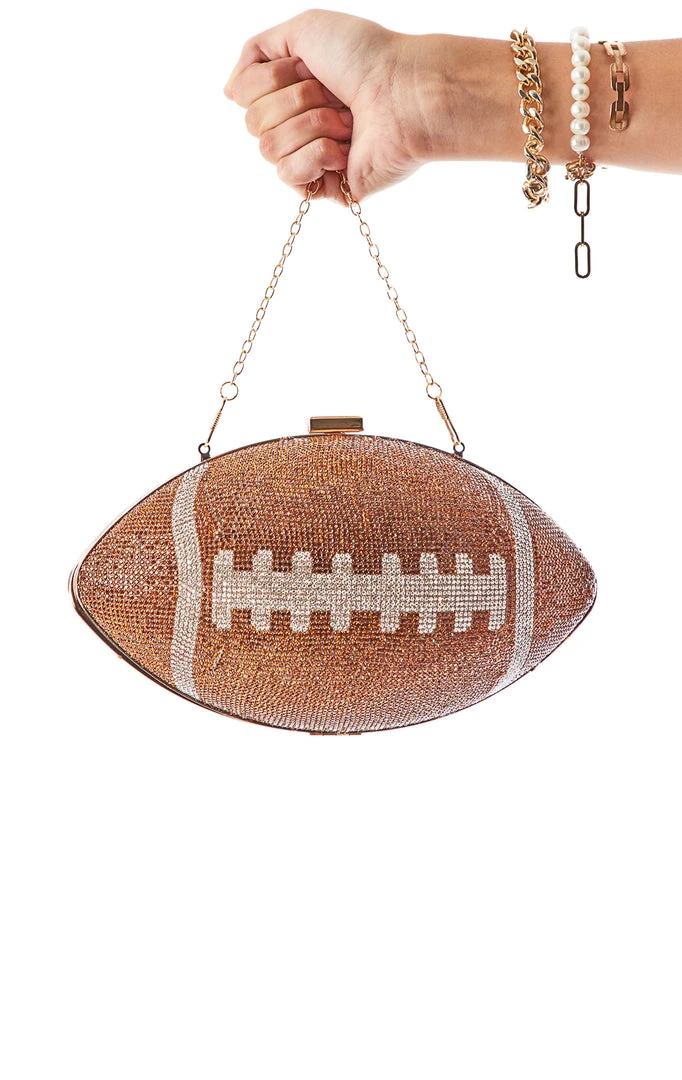 LOVE, MAR RHINESTONE FOOTBALL PURSE VINTAGE NFL 3 LOVE, MAR RHINESTONE FOOTBALL PURSE VINTAGE NFL