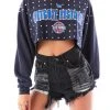 FURST OF A KIND SALE VINTAGE RHINESTONE CROPPED HOODIE