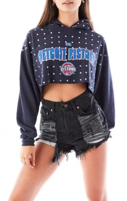 FURST OF A KIND SALE VINTAGE RHINESTONE CROPPED HOODIE