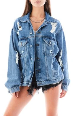 FURST OF A KIND VINTAGE DENIM JACKETS VINTAGE GRAPHIC BACK INSERT DENIM JACKET
