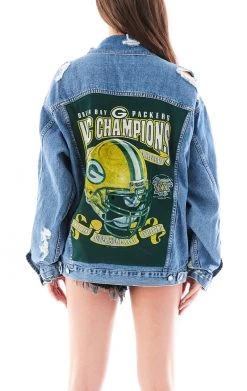 FURST OF A KIND VINTAGE DENIM JACKETS VINTAGE GRAPHIC BACK INSERT DENIM JACKET