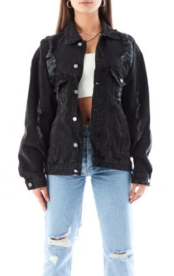 FURST OF A KIND VINTAGE GRAPHIC BACK INSERT DENIM JACKET