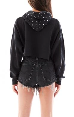 FURST OF A KIND VINTAGE RHINESTONE CROPPED HOODIE