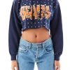 FURST OF A KIND SALE VINTAGE RHINESTONE CROPPED HOODIE