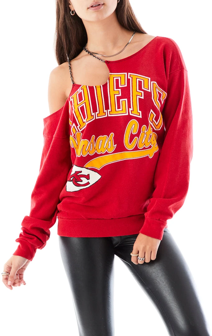 FURST OF A KIND VINTAGE ONE SHOULDER DOUBLE CHAIN SWEATSHIRT 3 FURST OF A KIND VINTAGE ONE SHOULDER DOUBLE CHAIN SWEATSHIRT