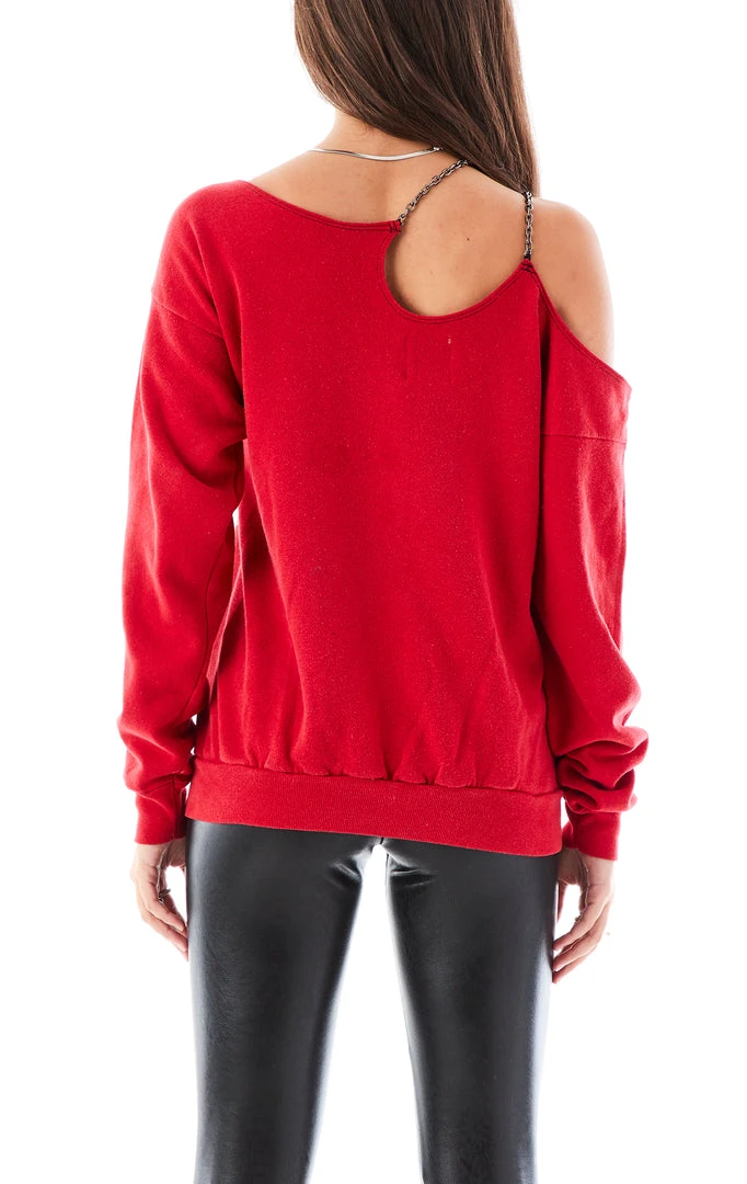 FURST OF A KIND VINTAGE ONE SHOULDER DOUBLE CHAIN SWEATSHIRT 4 FURST OF A KIND VINTAGE ONE SHOULDER DOUBLE CHAIN SWEATSHIRT
