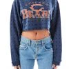 FURST OF A KIND VINTAGE BLACK RHINESTONE CROPPED SWEATSHIRT