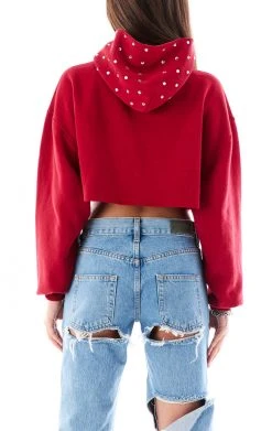 FURST OF A KIND VINTAGE RHINESTONE CROPPED HOODIE