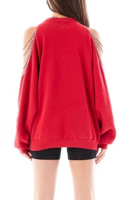 FURST OF A KIND VINTAGE SHOULDER CUT OUT CHAIN SWEATSHIRT SALE