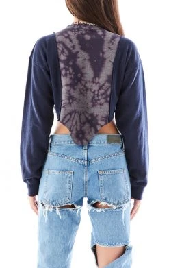 FURST OF A KIND SALE VINTAGE SPLICED BLEACH V CROPPED SWEATSHIRT