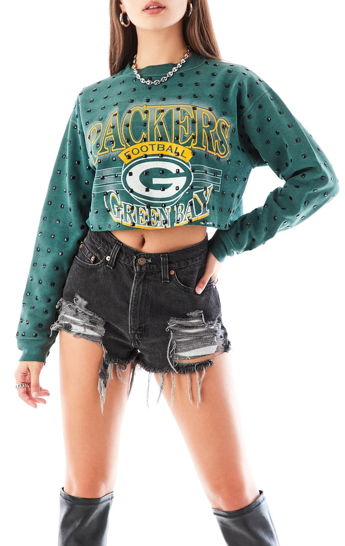 FURST OF A KIND VINTAGE BLACK RHINESTONE CROPPED SWEATSHIRT SALE 3 FURST OF A KIND VINTAGE BLACK RHINESTONE CROPPED SWEATSHIRT SALE