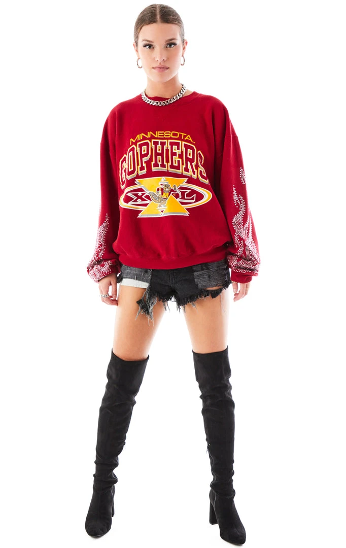 FURST OF A KIND VINTAGE SILVER RHINESTONE FLAME SWEATSHIRT 5 FURST OF A KIND VINTAGE SILVER RHINESTONE FLAME SWEATSHIRT