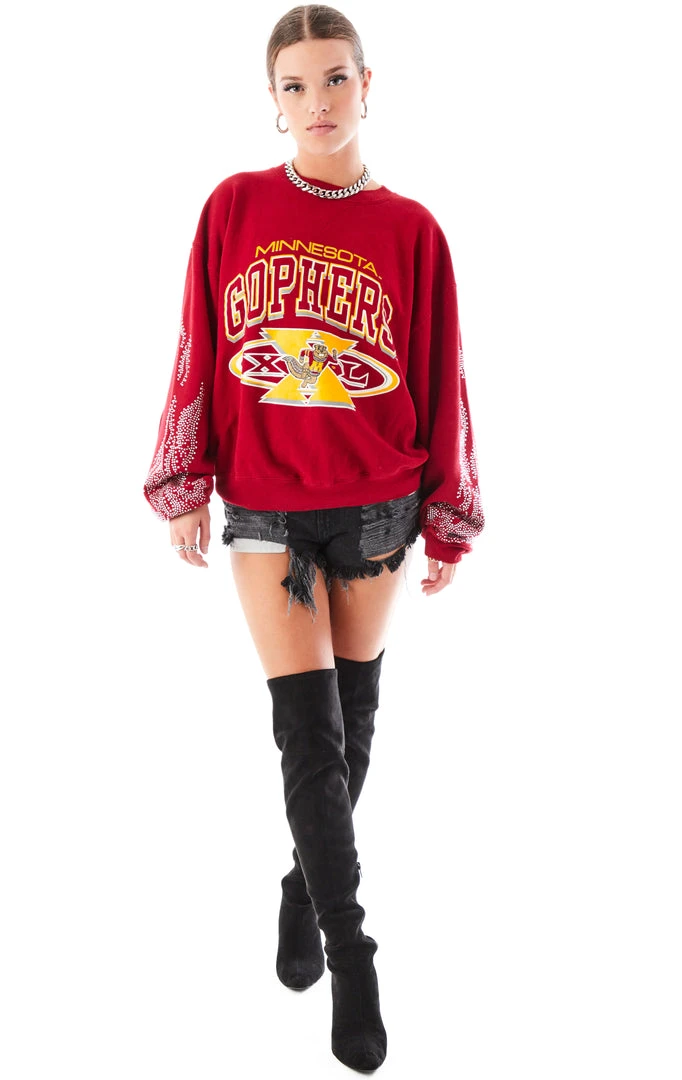 FURST OF A KIND VINTAGE SILVER RHINESTONE FLAME SWEATSHIRT 6 FURST OF A KIND VINTAGE SILVER RHINESTONE FLAME SWEATSHIRT