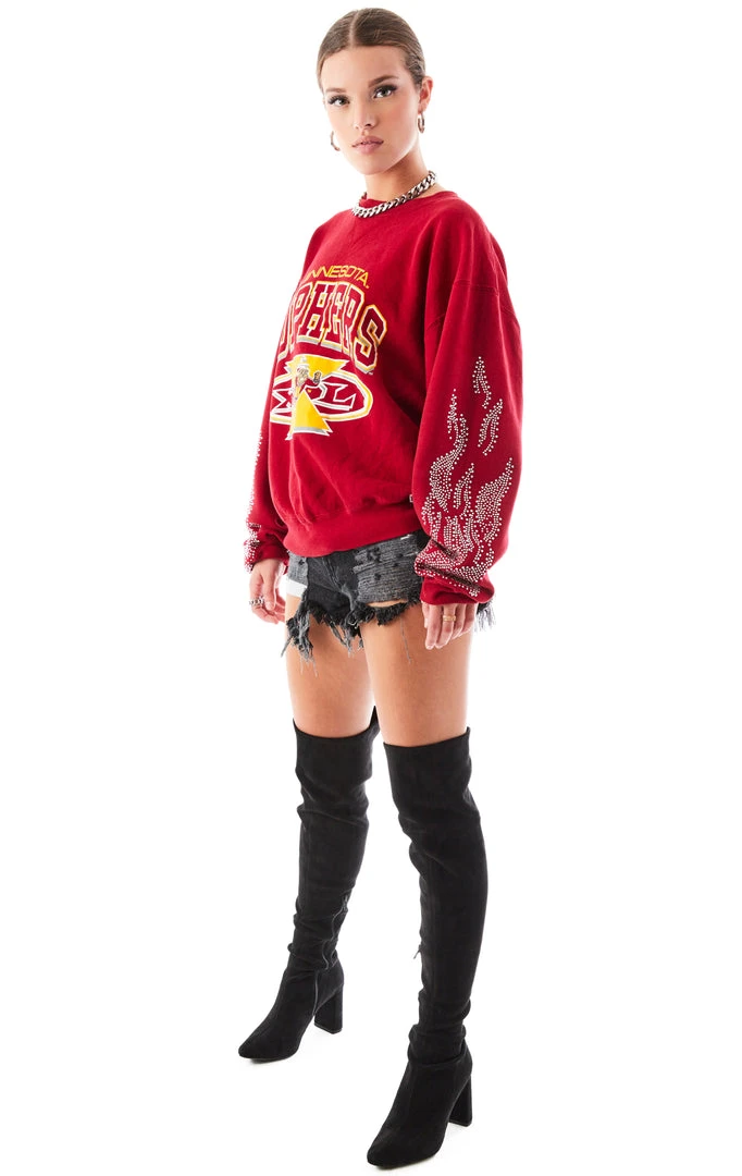 FURST OF A KIND VINTAGE SILVER RHINESTONE FLAME SWEATSHIRT 4 FURST OF A KIND VINTAGE SILVER RHINESTONE FLAME SWEATSHIRT