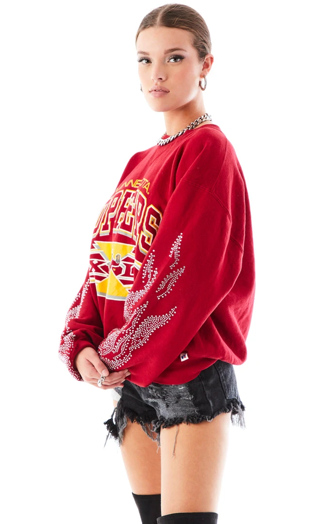 FURST OF A KIND VINTAGE SILVER RHINESTONE FLAME SWEATSHIRT 7 FURST OF A KIND VINTAGE SILVER RHINESTONE FLAME SWEATSHIRT