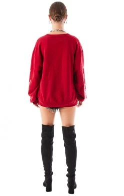 FURST OF A KIND VINTAGE SILVER RHINESTONE FLAME SWEATSHIRT 13 FURST OF A KIND VINTAGE SILVER RHINESTONE FLAME SWEATSHIRT