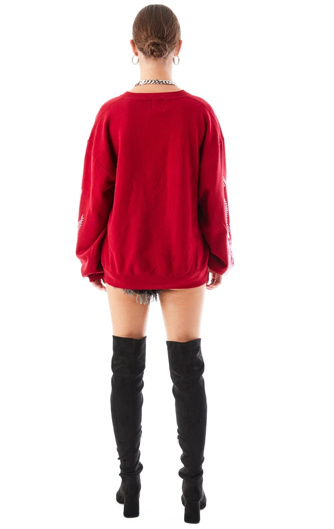 FURST OF A KIND VINTAGE SILVER RHINESTONE FLAME SWEATSHIRT 8 FURST OF A KIND VINTAGE SILVER RHINESTONE FLAME SWEATSHIRT