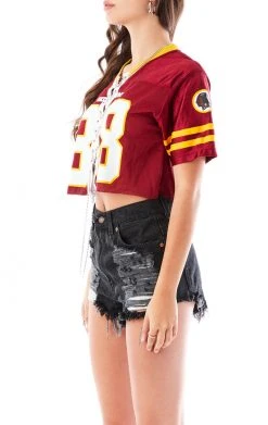 FURST OF A KIND VINTAGE CHAIN LACE UP JERSEY TEE