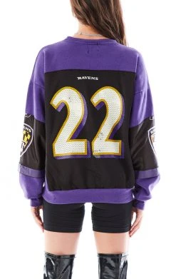 FURST OF A KIND VINTAGE SPLICED JERSEY SLEEVE AND BACK SWEATSHIRT