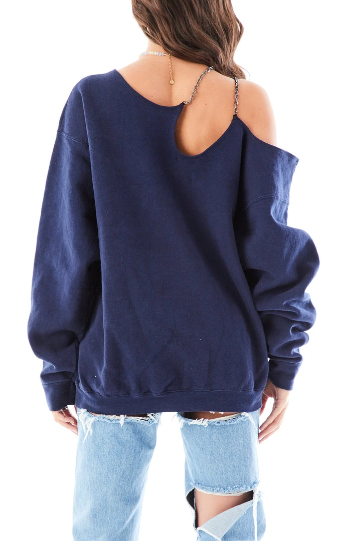 FURST OF A KIND VINTAGE ONE SHOULDER DOUBLE CHAIN SWEATSHIRT 4 FURST OF A KIND VINTAGE ONE SHOULDER DOUBLE CHAIN SWEATSHIRT