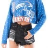FURST OF A KIND VINTAGE ALLOVER RHINESTONE CROPPED SWEATSHIRT VINTAGE NFL