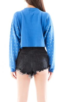 FURST OF A KIND VINTAGE ALLOVER RHINESTONE CROPPED SWEATSHIRT VINTAGE NFL