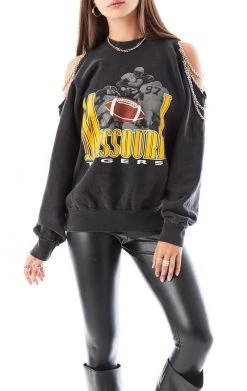 FURST OF A KIND VINTAGE SHOULDER CUT OUT CHAIN SWEATSHIRT SALE