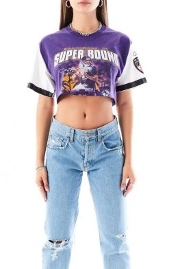 FURST OF A KIND VINTAGE SPLICED JERSEY SLEEVE CROPPED TEE SALE