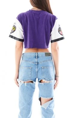 FURST OF A KIND VINTAGE SPLICED JERSEY SLEEVE CROPPED TEE SALE