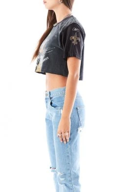 FURST OF A KIND VINTAGE SPLICED JERSEY SLEEVE CROPPED TEE