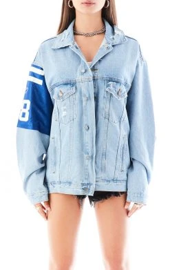 FURST OF A KIND VINTAGE DENIM JACKETS VINTAGE JERSEY SLEEVE AND BACK INSERT DENIM JACKET 10 FURST OF A KIND VINTAGE DENIM JACKETS VINTAGE JERSEY SLEEVE AND BACK INSERT DENIM JACKET