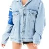 FURST OF A KIND VINTAGE DENIM JACKETS VINTAGE JERSEY SLEEVE AND BACK INSERT DENIM JACKET