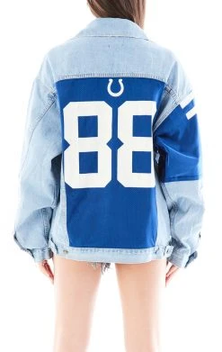 FURST OF A KIND VINTAGE DENIM JACKETS VINTAGE JERSEY SLEEVE AND BACK INSERT DENIM JACKET 8 FURST OF A KIND VINTAGE DENIM JACKETS VINTAGE JERSEY SLEEVE AND BACK INSERT DENIM JACKET