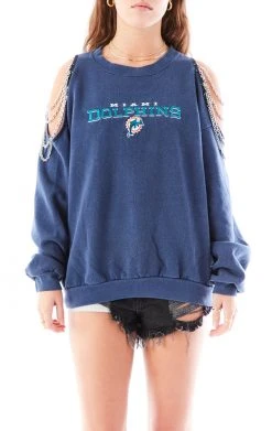 FURST OF A KIND SALE VINTAGE SHOULDER CUT OUT CHAIN SWEATSHIRT