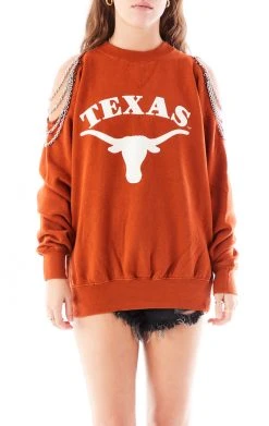 FURST OF A KIND VINTAGE SHOULDER CUT OUT CHAIN SWEATSHIRT