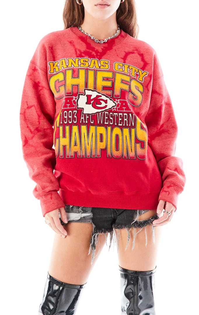 FURST OF A KIND VINTAGE NFL VINTAGE BLEACH SPIRAL SWEATSHIRT 3 FURST OF A KIND VINTAGE NFL VINTAGE BLEACH SPIRAL SWEATSHIRT