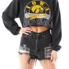FURST OF A KIND VINTAGE RHINESTONE FLAME CROPPED SWEATSHIRT 2 FURST OF A KIND VINTAGE RHINESTONE FLAME CROPPED SWEATSHIRT