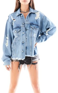 FURST OF A KIND VINTAGE DENIM JACKETS VINTAGE GRAPHIC BACK INSERT DENIM JACKET